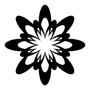 Çiçek ikonu. Modern soyut simge veya logo. Tasarım için geometrik şekil. Vektör illüstrasyonu beyaz arkaplanda izole edildi.