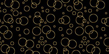 Altın halkalı soyut siyah arkaplan. Modern koyu renk vektör dokusu.