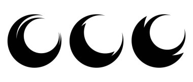 Gotik tarzda kara ay. Tasarım için Ay. Modern gotik tarzda tişört baskısı. Vektör illüstrasyonu beyaz arkaplanda izole edildi.