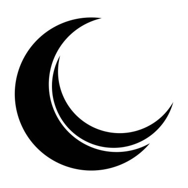 Gotik tarzda kara ay. Tasarım için Ay. Modern gotik tarzda tişört baskısı. Vektör illüstrasyonu beyaz arkaplanda izole edildi.