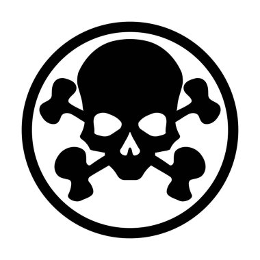 Siyah Kafatası ikonu çizimi. Çizgi roman tarzı. Korku ya da Cadılar Bayramı için tişört baskısı. Beyaz arkaplanda el çizimi çizimi izole edilmiş. Vektör EPS 10