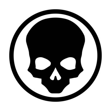 Siyah Kafatası ikonu çizimi. Çizgi roman tarzı. Korku ya da Cadılar Bayramı için tişört baskısı. Beyaz arkaplanda el çizimi çizimi izole edilmiş. Vektör EPS 10