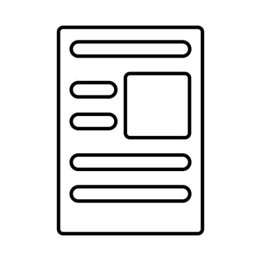 Belge satırı simgesi. Kağıt döküman. Vektör illüstrasyonu beyaz arkaplanda izole edildi.