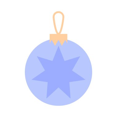 Geometrik dizaynlı bir Noel mücevheri. Noel Balosu dekorasyonu. Vektör illüstrasyonu beyaz arkaplanda izole edildi.