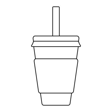 Fast food hattı ikonu. İçecek ikonu. Vektör illüstrasyonu beyaz arkaplanda izole edildi.