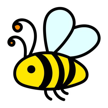 Karalama el çizimi arı. Çizgi film arısı çizimi. Beyaz arkaplanda izole edilmiş vektör.