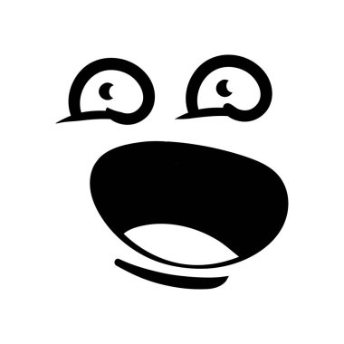 Komik duygu. Çizgi film yüz ifadesi. Çizgi çalışması. Beyaz arkaplanda izole edilmiş elle çizilmiş vektör illüstrasyonu.