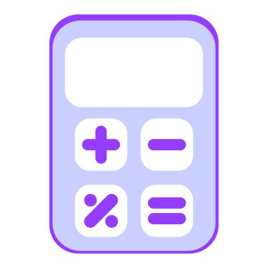 Hesap makinesi simgesi. Beyaz arkaplanda izole edilmiş vektör illüstrasyonu.