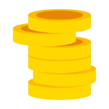 Altın para yığını ikonu. Para ve servet işareti. Vektör illüstrasyonu beyaz arkaplanda izole edildi.