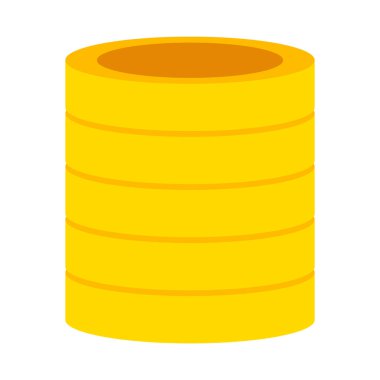 Altın para yığını ikonu. Para ve servet işareti. Vektör illüstrasyonu beyaz arkaplanda izole edildi.