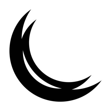 Hilal ikonu. Hilal tasarımı. Vektör illüstrasyonu beyaz arkaplanda izole edildi.