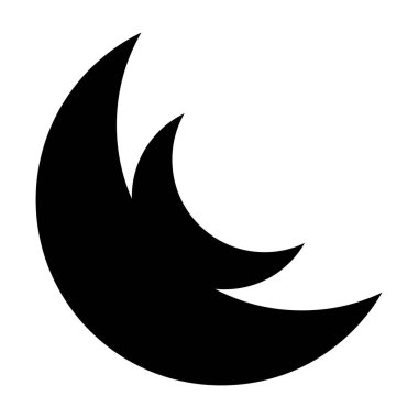 Hilal ikonu. Hilal tasarımı. Vektör illüstrasyonu beyaz arkaplanda izole edildi.