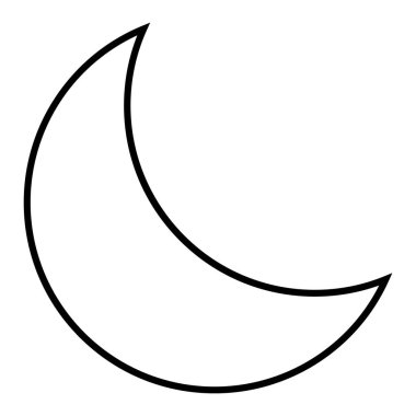 Hilal ikonu. Hilal tasarımı. Vektör illüstrasyonu beyaz arkaplanda izole edildi.