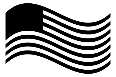 Bayrak ABD simgesi. Vektör illüstrasyonu beyaz arkaplanda izole edildi.