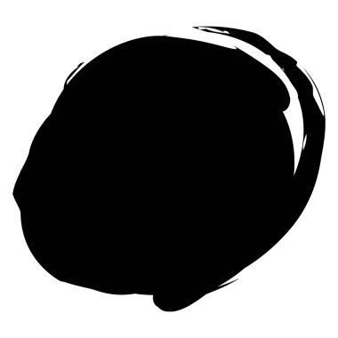 Grunge çemberi fırça darbesi. Soyut siyah yuvarlak çerçeve. Tasarım için yaratıcı bir unsur. Vektör illüstrasyonu beyaz arkaplanda izole edildi.