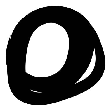 Grunge çemberi fırça darbesi. Soyut siyah yuvarlak çerçeve. Tasarım için yaratıcı bir unsur. Vektör illüstrasyonu beyaz arkaplanda izole edildi.