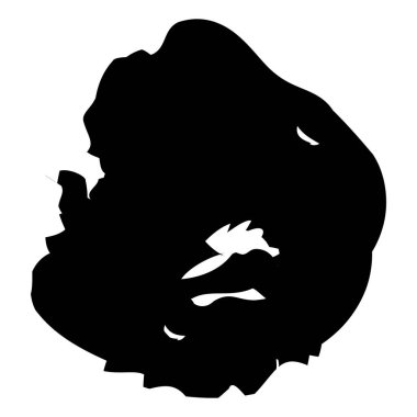 Grunge çemberi fırça darbesi. Soyut siyah yuvarlak çerçeve. Tasarım için yaratıcı bir unsur. Vektör illüstrasyonu beyaz arkaplanda izole edildi.