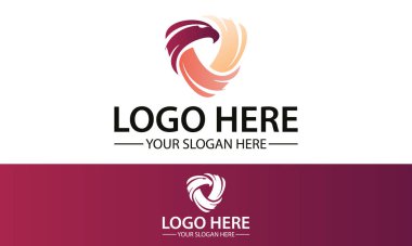 Kırmızı Renk Basit Şekil Üçgen Kuş Başlı Logo Tasarımı