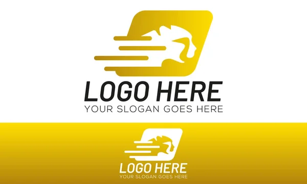 Gelbe Farbe Cheetah Head App Logo Design — Stockvektor