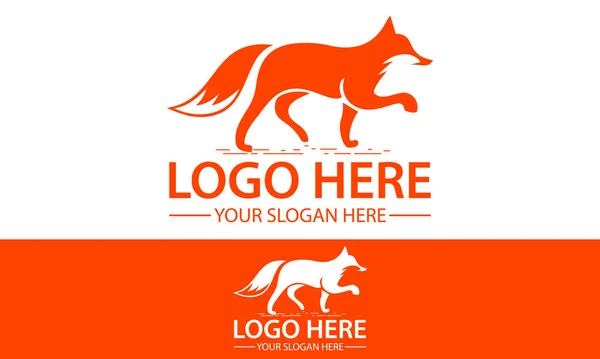 Orange Färg Abstrakt Fox Flytta Logotyp Design — Stock vektor