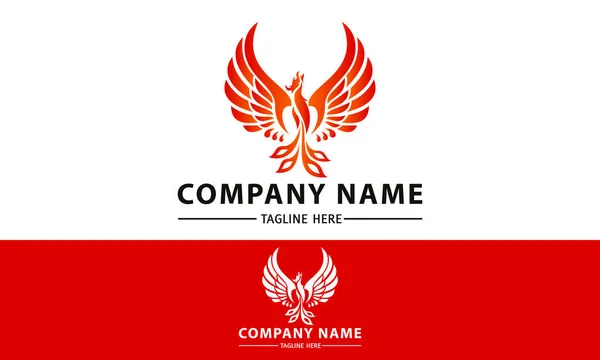 Piros Szín Legenda Absztrakt Phoenix Mítosz Piros Háttér Logo Design — Stock Vector