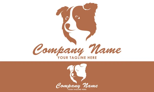 Brown Color Simple Dog Head Logo Design — Stock Vector