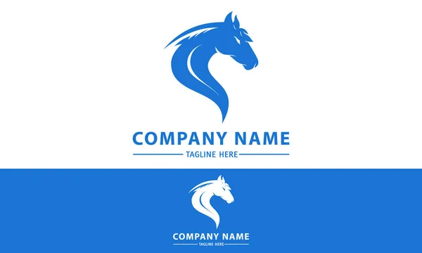 Blue Color Abstract Animal Horse Logo Design