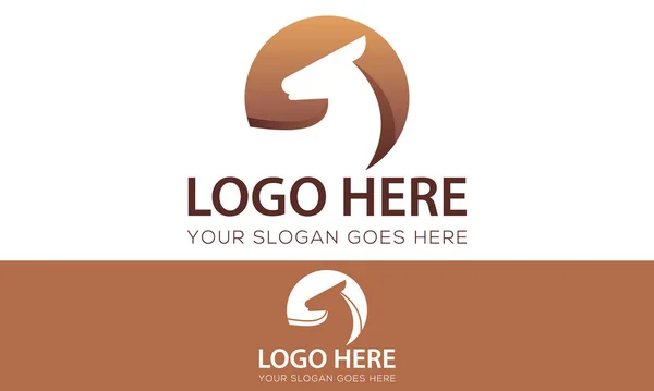 Brown Color Circle Negative Animal Deer Logo Design — Stockový vektor