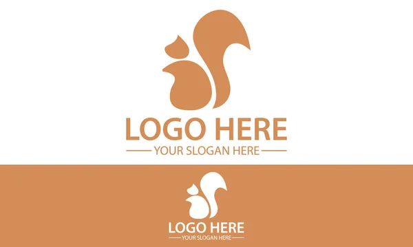 Braun Farbe Abstrakt Tier Eichhörnchen Logo Design — Stockvektor