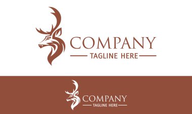 Lüks Kahverengi Renkli Atlama Geyiği Logosu Tasarımı