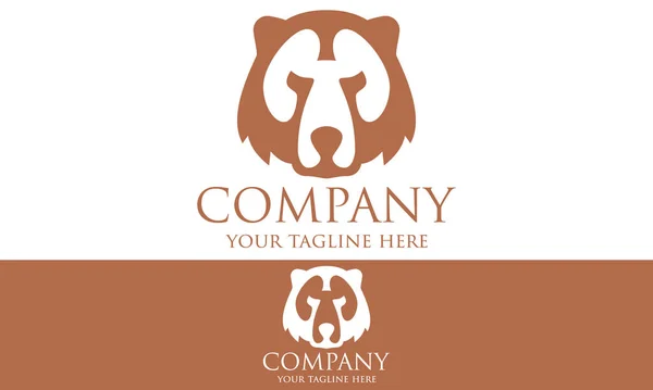 Brown Color Bear Head Logo Design — стоковий вектор