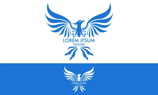 Μπλε Χρώμα Phoenix Bird Επέκταση Wing Λογότυπο Σχεδιασμός Διάνυσμα Αρχείου