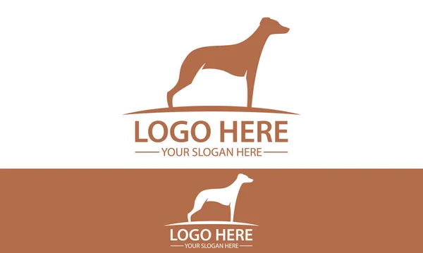 Καφέ Χρώμα Γενναίος Σκύλος Σχεδιασμός Λογότυπο — Διανυσματικό Αρχείο