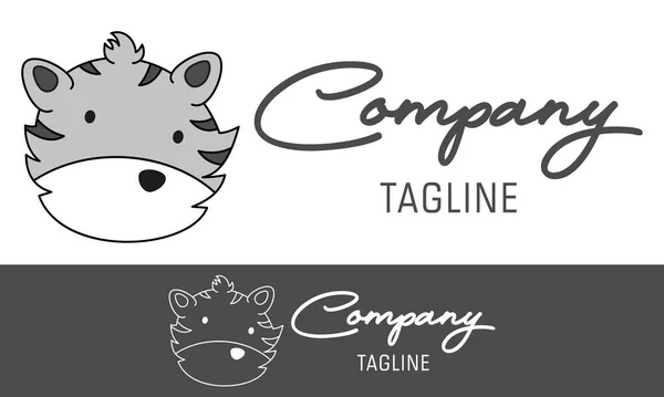 Gray Color Animal Cat Cartoon Logo Design