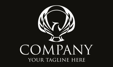 Siyah ve Beyaz Renkli Lüks Anka Logosu Tasarımı