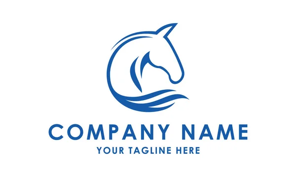 Μπλε Χρώμα Άλογο Επικεφαλής Λογότυπος Σχεδιασμός Royalty Free Διανύσματα Αρχείου