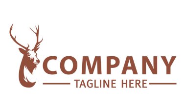 Kahverengi Renkli Geyik Ayakta Duran Logo Tasarımı