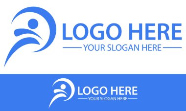 Mavi Renk Soyut Harf P Logo Tasarımı