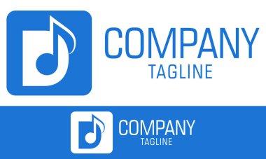 Mavi Renk Başlangıç Harfi D Müzik Logosu Tasarımı