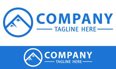 Mavi Renk Çizgisi Sanat Katlama Çatı Logosu Tasarımı