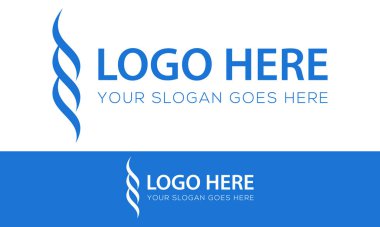 Mavi Renkli Soyut Su Yaprağı DNA Bırakma Logosu Tasarımı