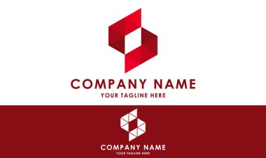 Kırmızı Renk Basit Üçgen Altıgen Logo Tasarımı