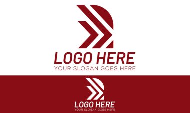 Kırmızı Renk Basit Satır Sanat Sanatı Logosu Tasarımı