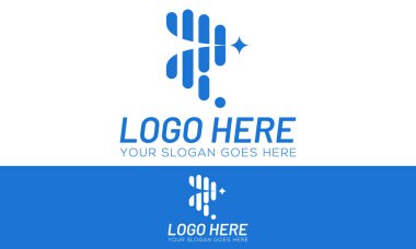 Mavi Renk Özeti Basit Müzik Vuruşu Logosu Tasarımı