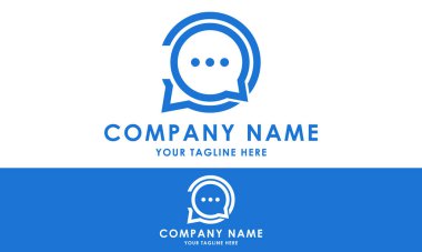 Mavi Renkli Minimalist Çember Kabarcık Metin Logosu Tasarımı