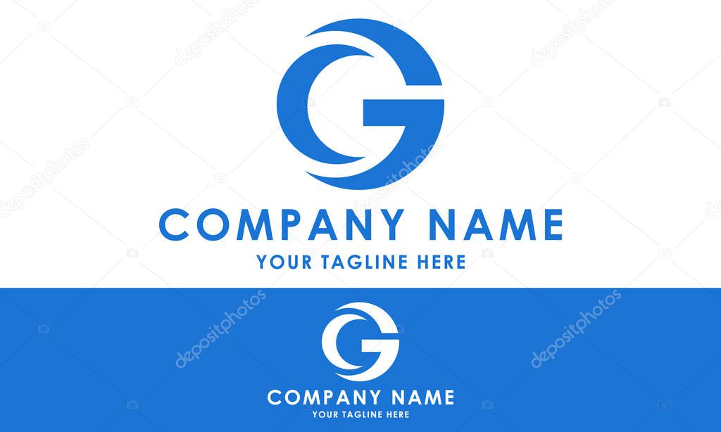 Blue Color Abstract Initial Letter Circle G Logo Design