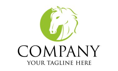 Yeşil Renkli Güçlü At Başlı Logo Tasarımı