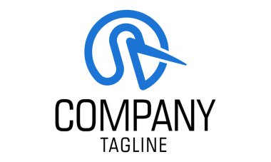 Mavi Renk Ana Hattı Pelikan Kuş Kafa Logosu Tasarımı