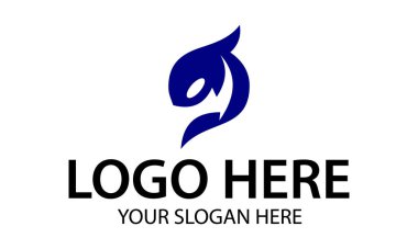 Mavi Renkli Orka Köpekbalığı Balık Logosu Tasarımı