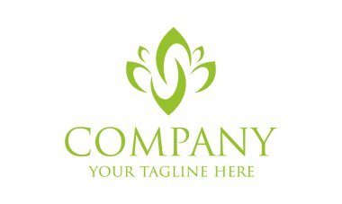 Yeşil Renk Basit Soyut Yaprak Biyolojisi Logo Tasarımı